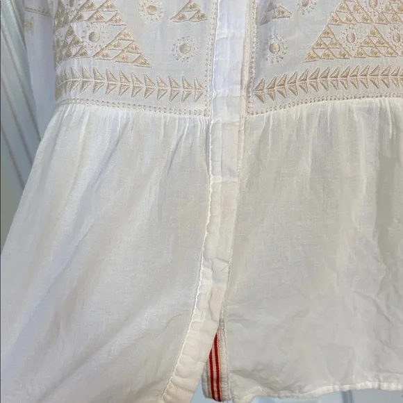 Johnny Was White and Tan Embroidered Shirt - Picture 5 of 8